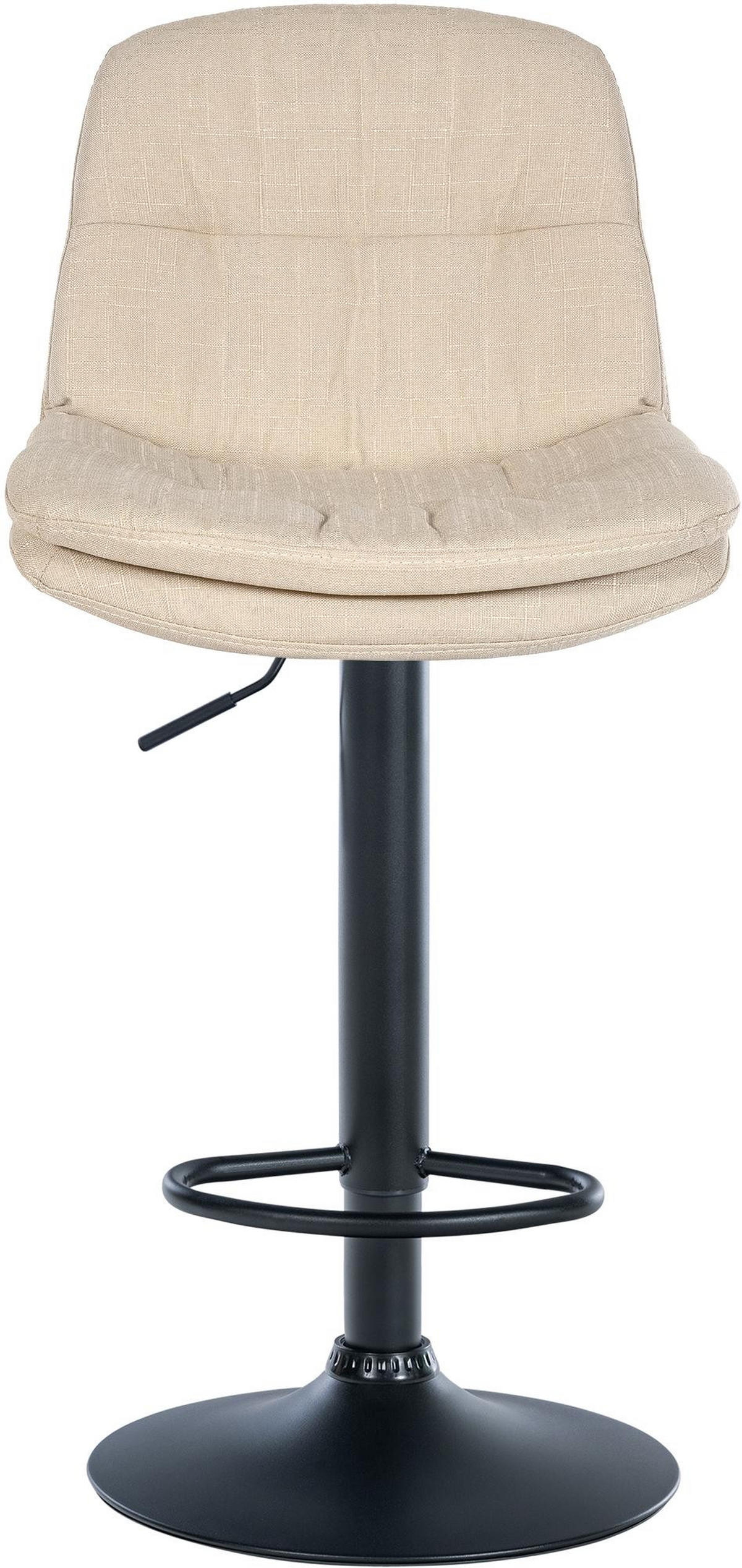 BARHOCKER Mitun Stoff Creme Schwarz - Creme, Textil/Metall (46/92/54cm) - DELUKE