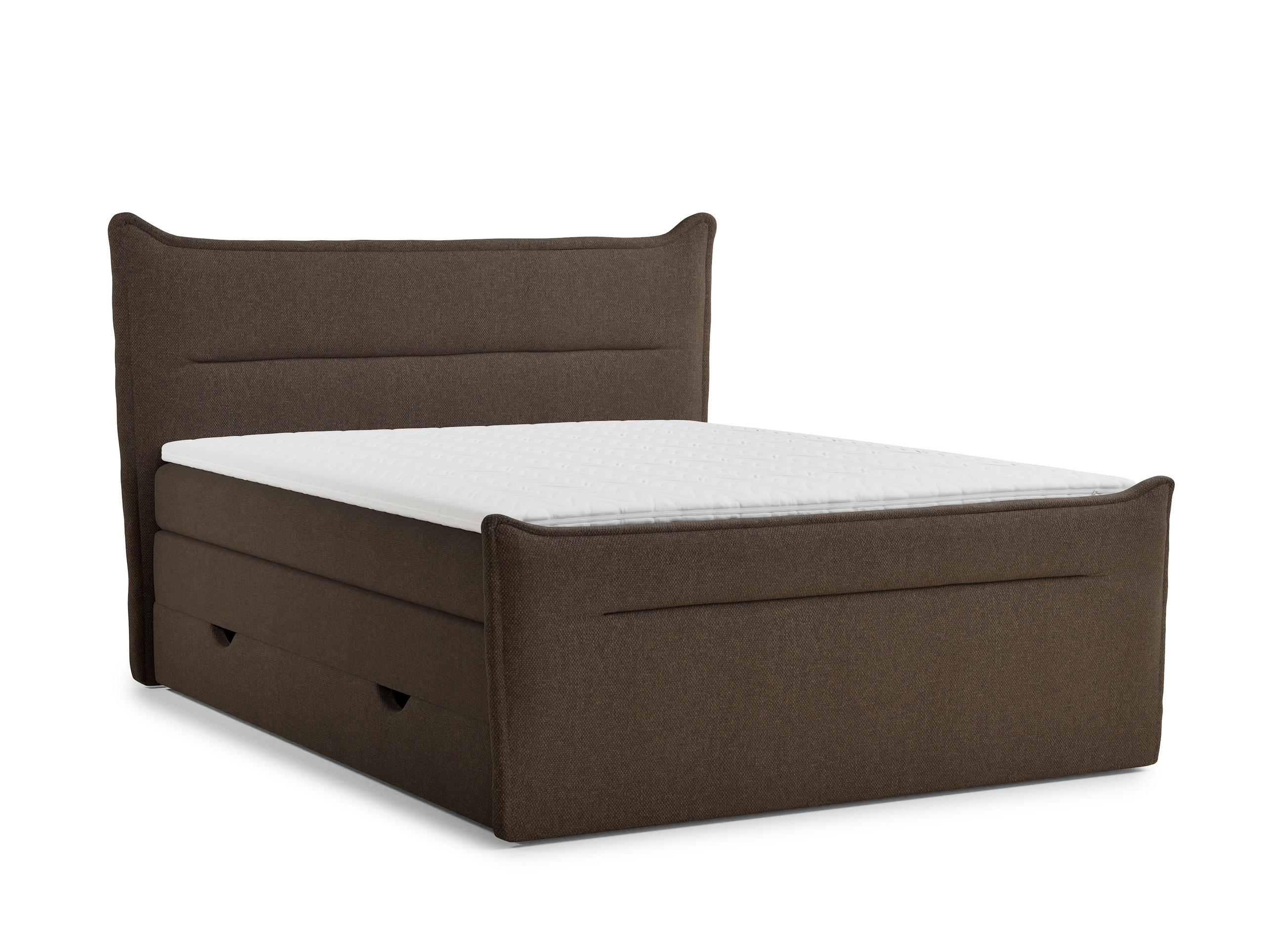 BOXSPRINGBETT Pelino 140/200 cm, in Braun, Bettkasten, Matratze, Topper - Schwarz/Braun, Holz/Holzwerkstoff (140/200cm) - Maison de Reve