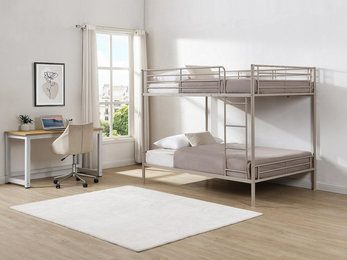 ETAGENBETT - 1 Person-Sitzer - Metall, Metall - Beige - - Beige, Metall - Vente-Unique