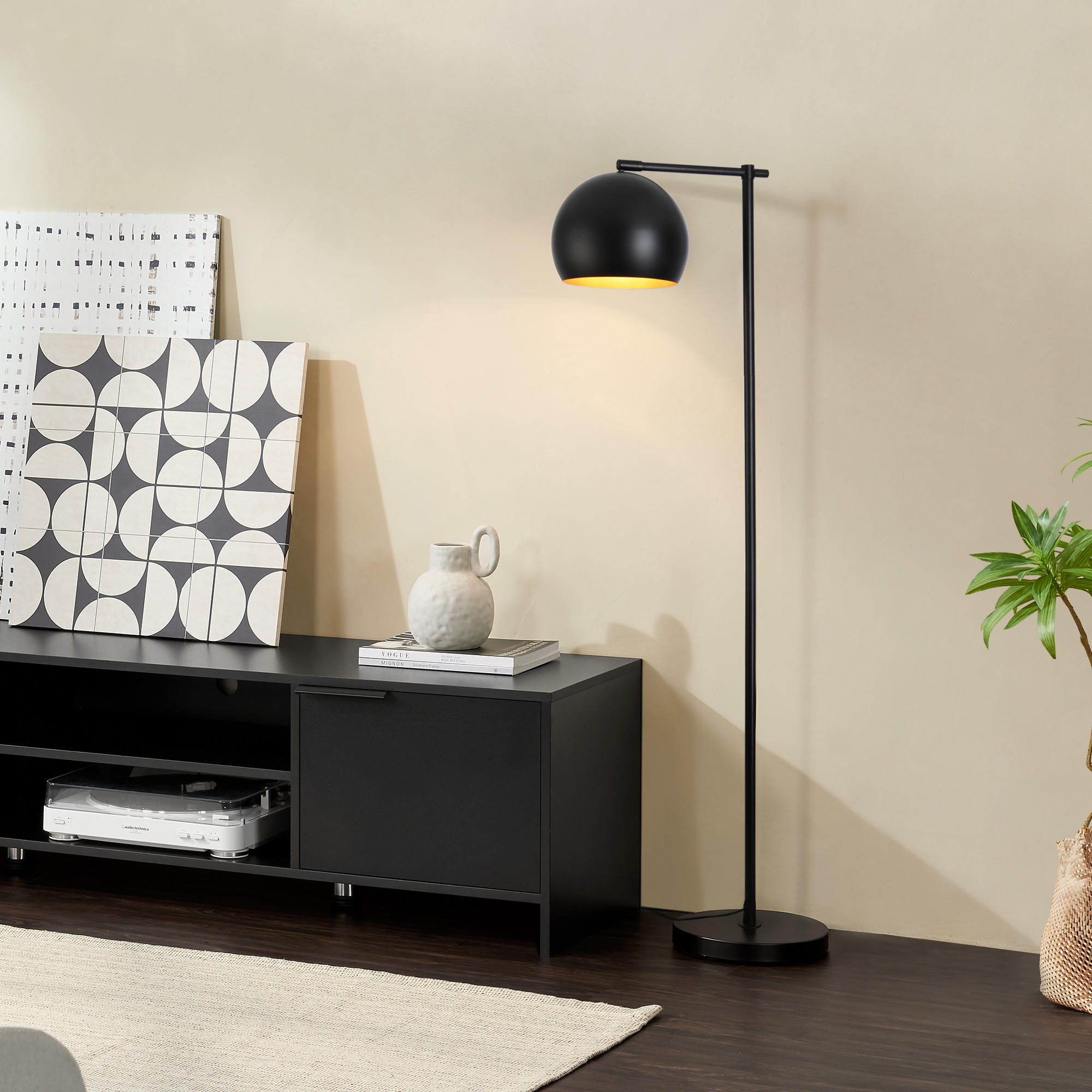 STEHLEUCHTE Skiptvet - Schwarz, Metall (30/30/156cm) - lux.pro