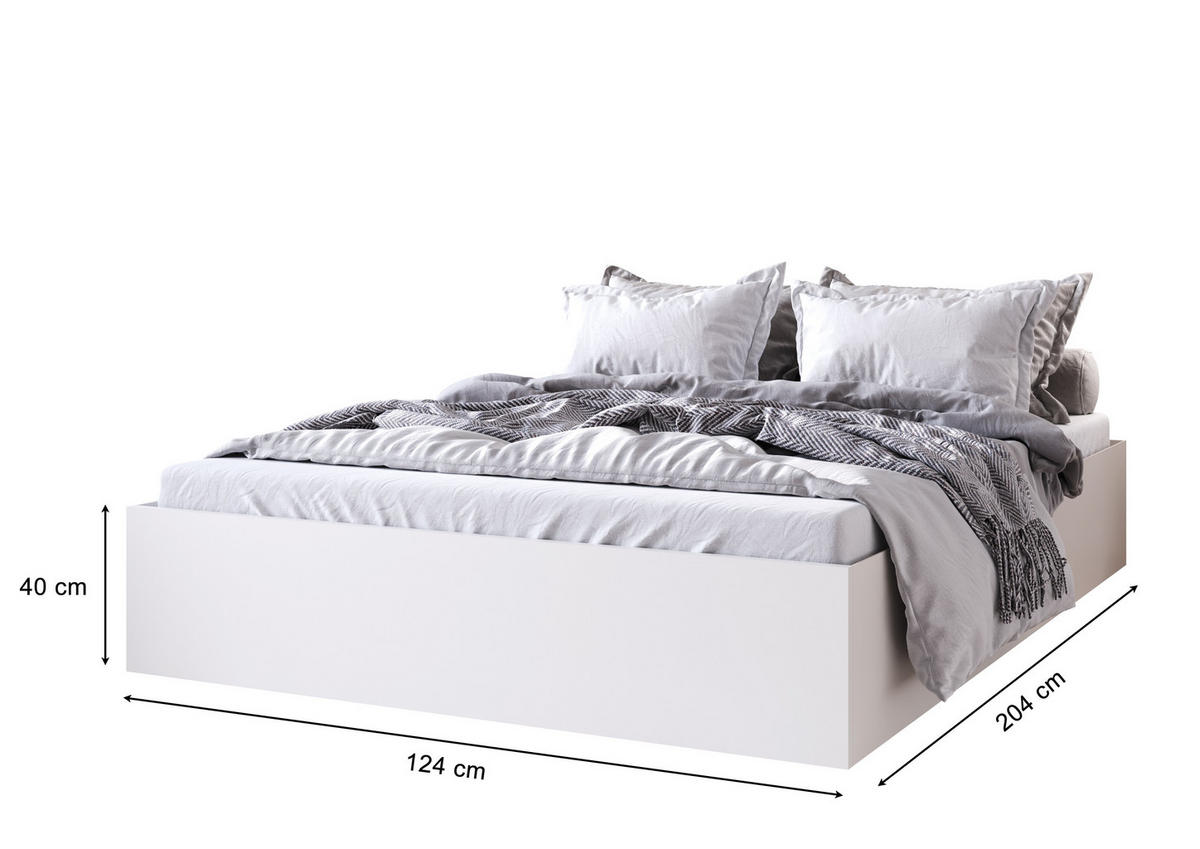 BETT Weiß MOND Mit Matratze 120x200 cm - Weiß, Textil (120/200cm) - Sepro Meble