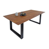 ESSTISCH ATLANTA - Schwarz/Braun, Holz/Metall (90/180/77cm) - SAM