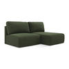 ECKSOFA mit Schlaffunktion rechts Strukturstoff Stoff Grün - Blau/Schwarz, Kunststoff/Textil (210/149cm) - Makamii