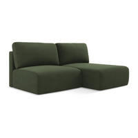 ECKSOFA mit Schlaffunktion rechts Strukturstoff Stoff Grün - Blau/Schwarz, Kunststoff/Textil (210/149cm) - Makamii