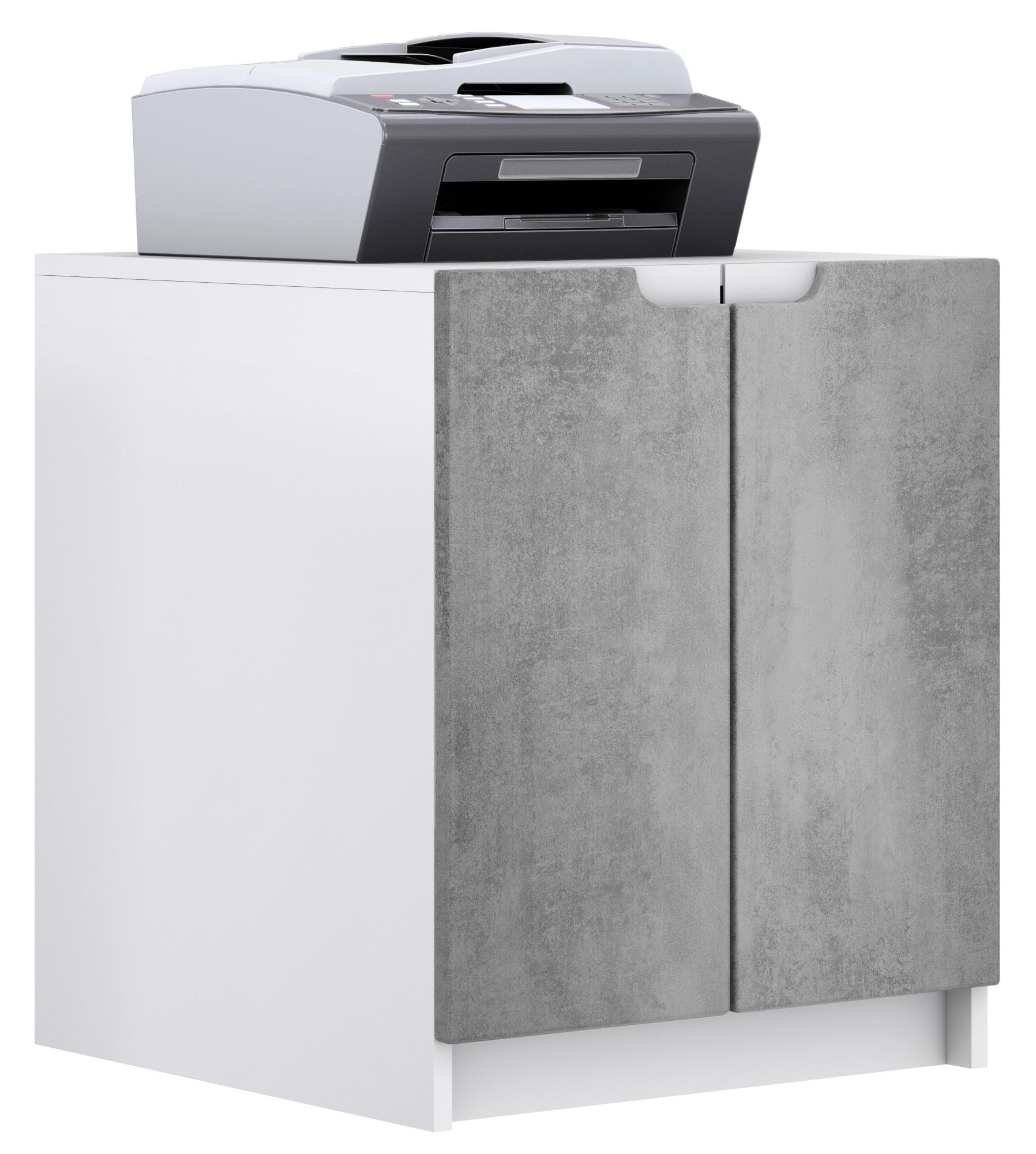 KOMMODE Logan Fronten in Beton Dunkel Optik - Dunkelgrau, Holzwerkstoff (51/60.5/54cm) - Vladon