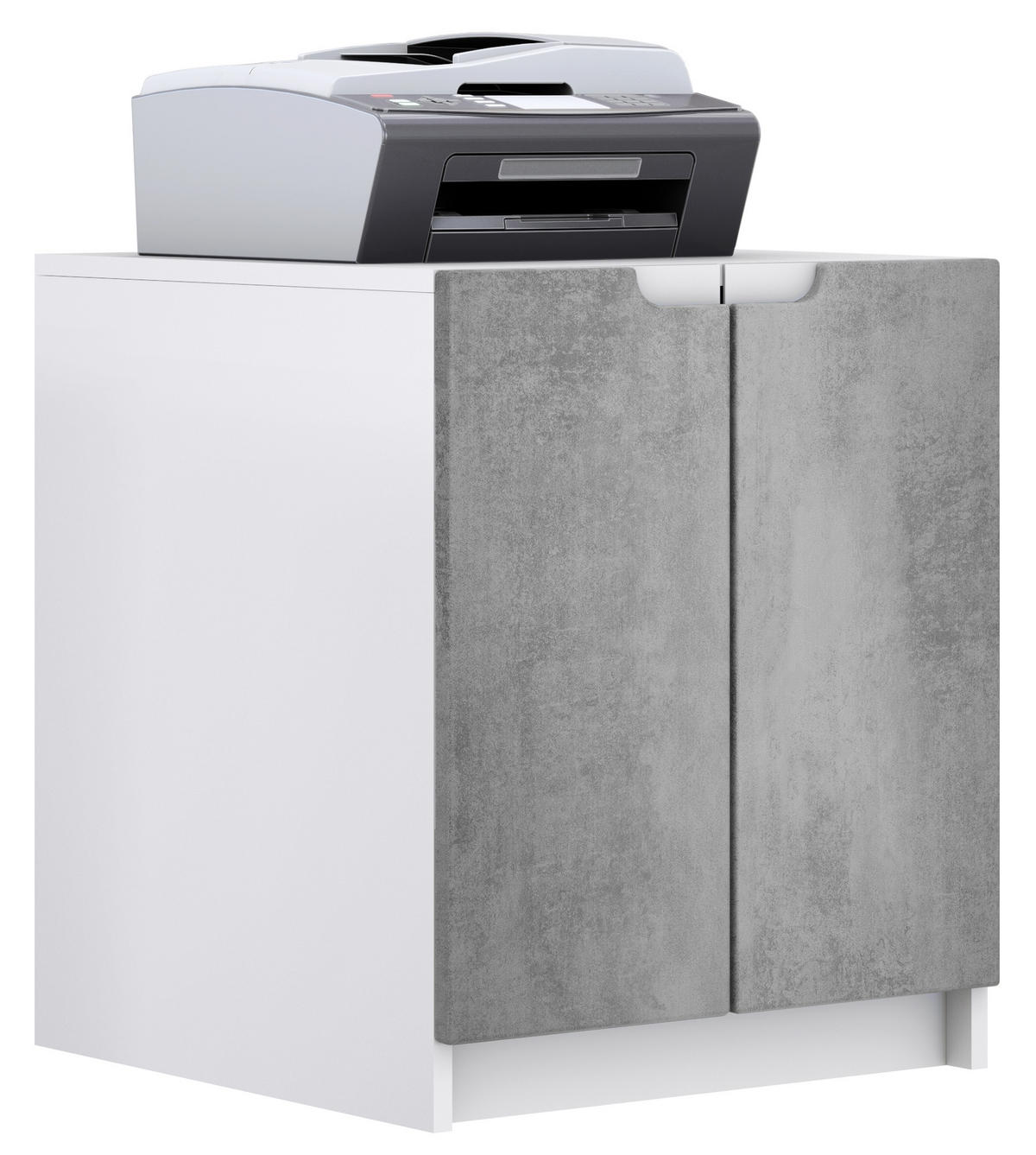 KOMMODE Logan Fronten in Beton Dunkel Optik - Dunkelgrau, Holzwerkstoff (51/60.5/54cm) - Vladon