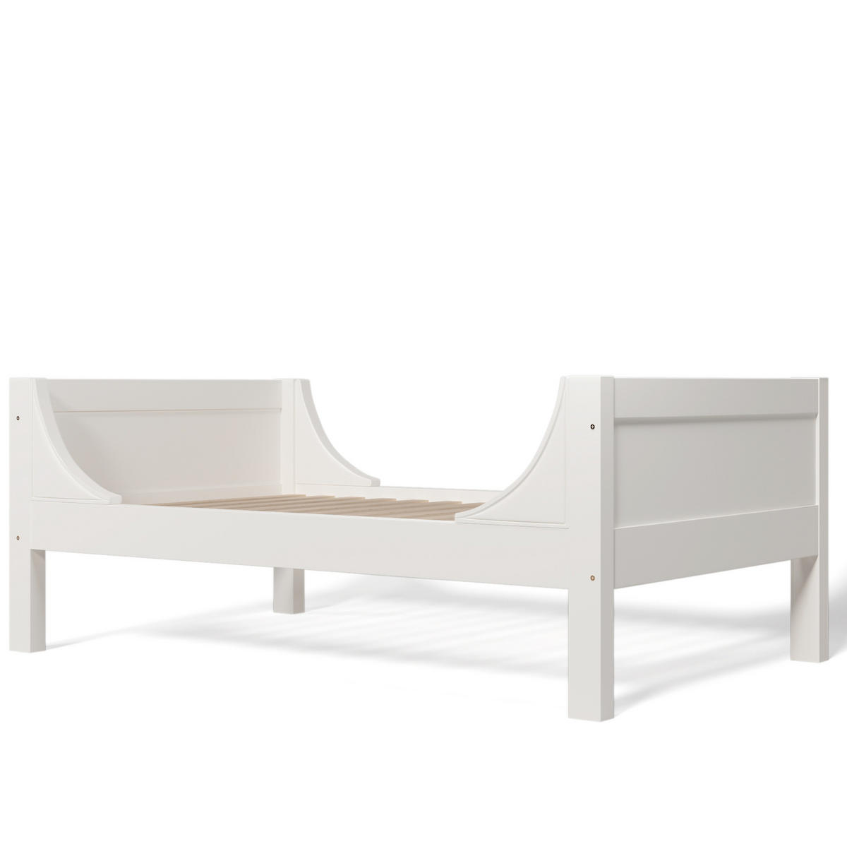 ETAGENBETT aus MDF 90x200 cm in Weiß mit flexibler Leiter - Weiß, Holzwerkstoff (90/200cm) - Modfu