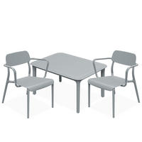 GARTENMÖBEL-SET GALIO, 3-tlg - Grau, Kunststoff - KONSIMO®