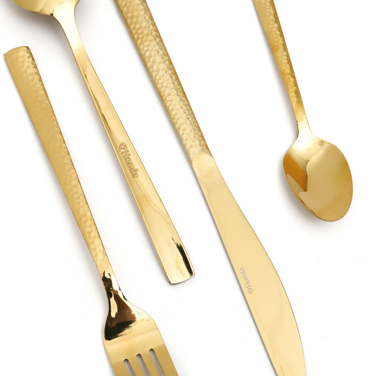 BESTECKSET Martello Gold 24-tlg. - Goldfarben, Metall - Homla