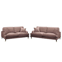 POLSTERGARNITUR (3-2) - Samt - Mauve, Textil (211/85/96cm) - home24