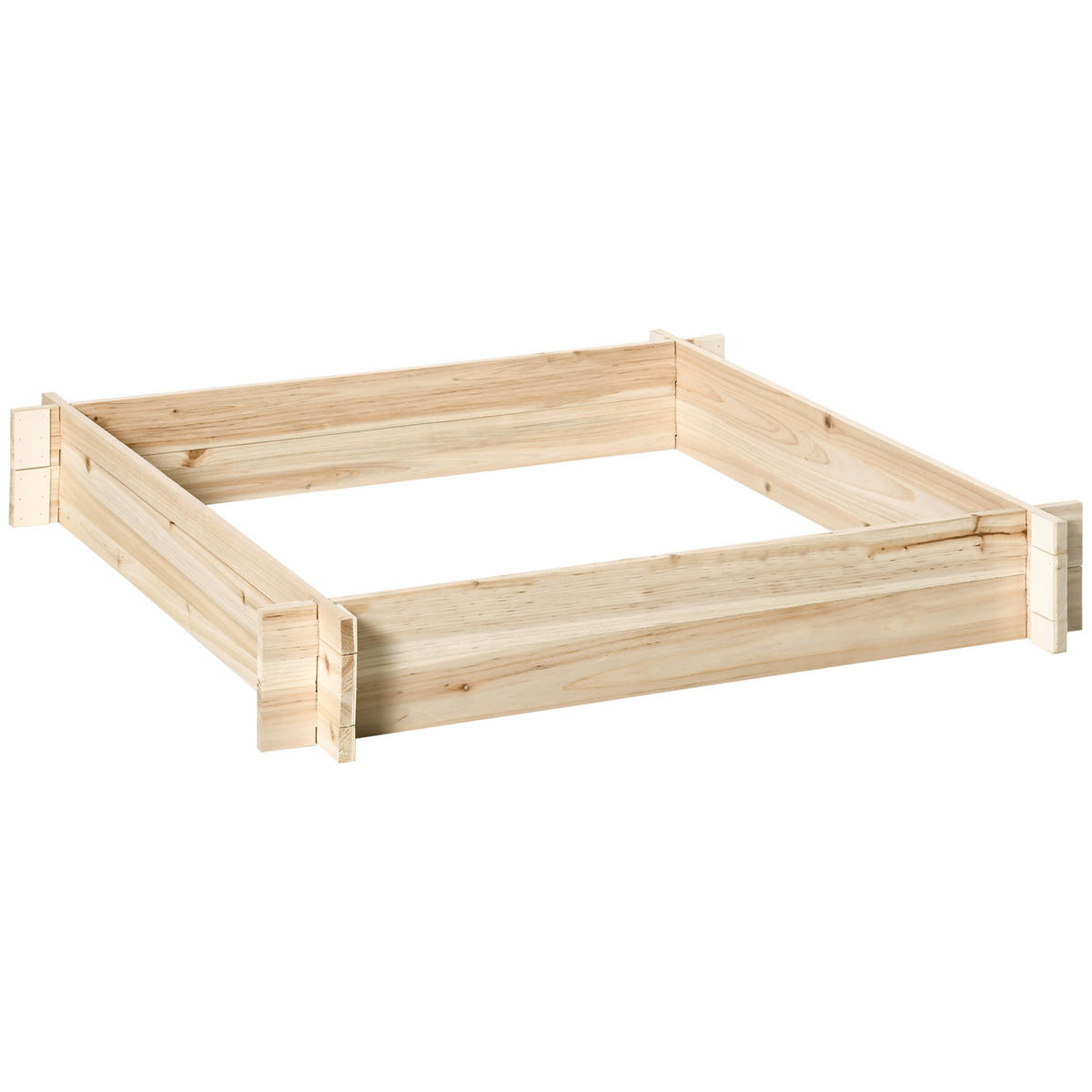 HOCHBEET DE-12174 quadratisch 100/100/16 cm ohne Werkzeug Natur - Naturfarben, Holz (100/16/100cm) - ComfortXL