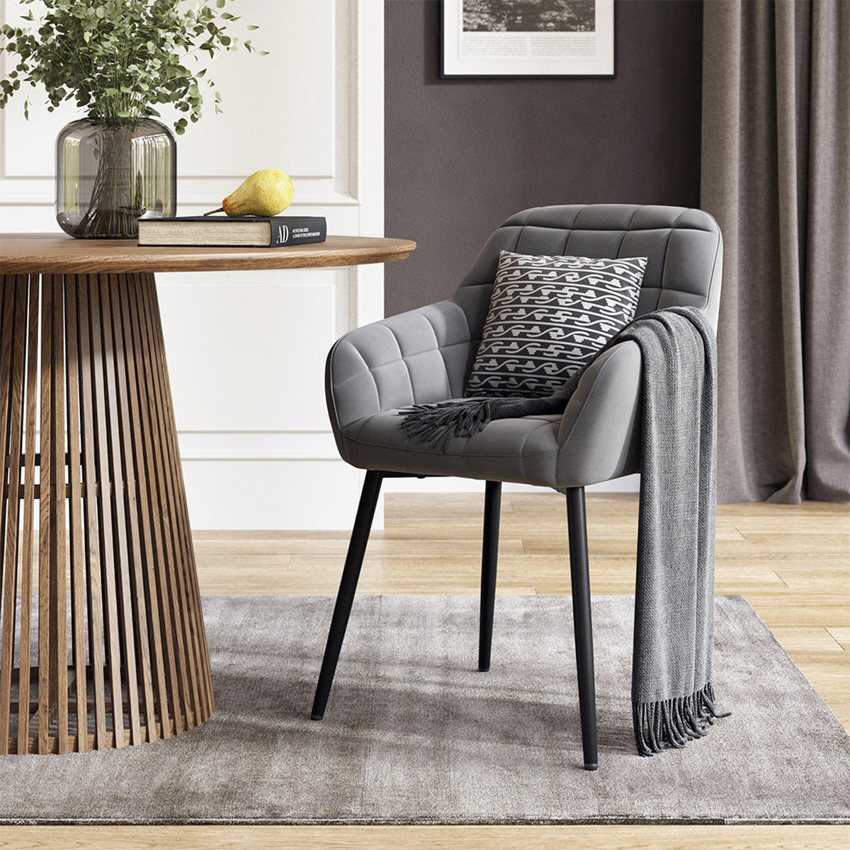 ESSZIMMERSTUHL Relio Grau 53.5 x 55.5 cm - Grau, Textil (53.5/79/55.5cm) - Vicco