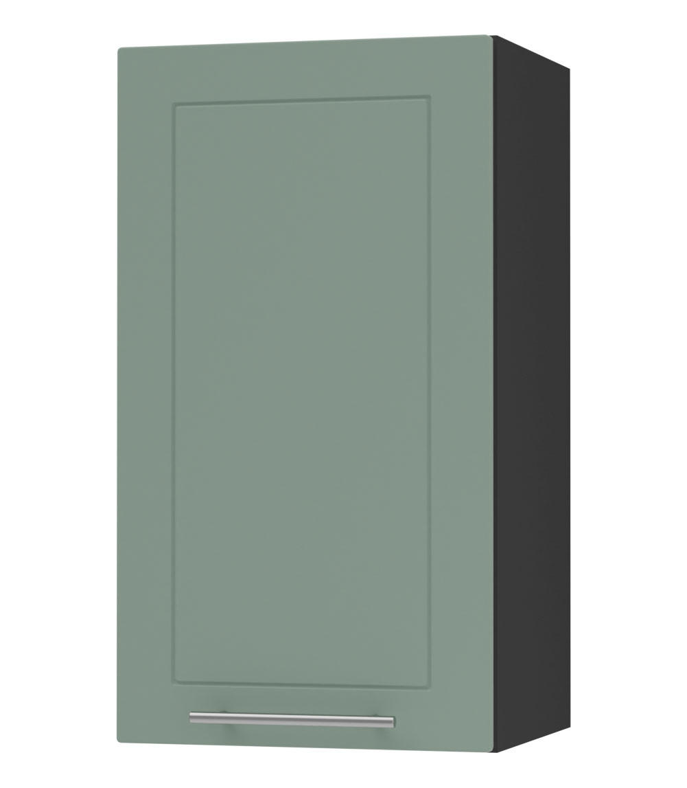 KÜCHENHÄNGESCHRANK Kvantum W2/40 Mint Matt / Schwarz Matt 40 / 32,5 / 72cm - Schwarz/Mintgrün, Holz/Holzwerkstoff (40/72/32.5cm) - Feldmann-Wohnen