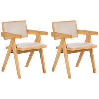 ESSZIMMERSTUHL 2er-Set Hellbraun Carmody - Hellbraun/Beige, Holz (50/80/54cm) - Beliani