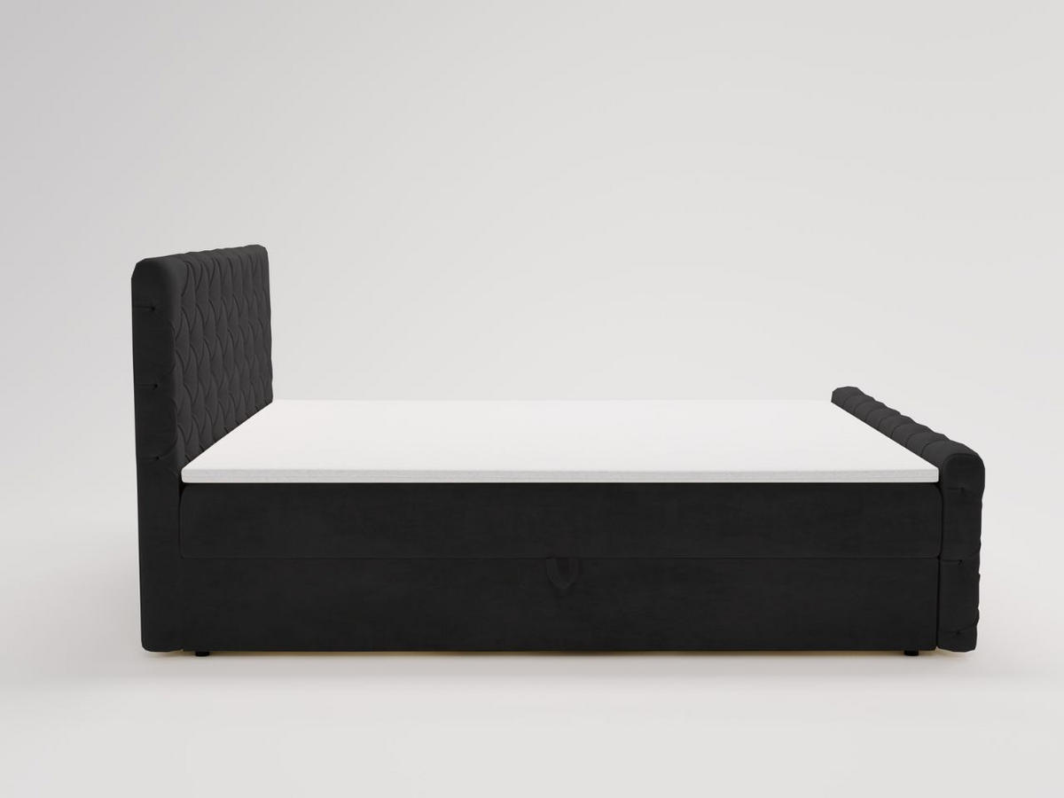 BOXBETT Lunaris 180x200 Schwarz - Schwarz, Holz/Textil (180/200cm) - Graingold