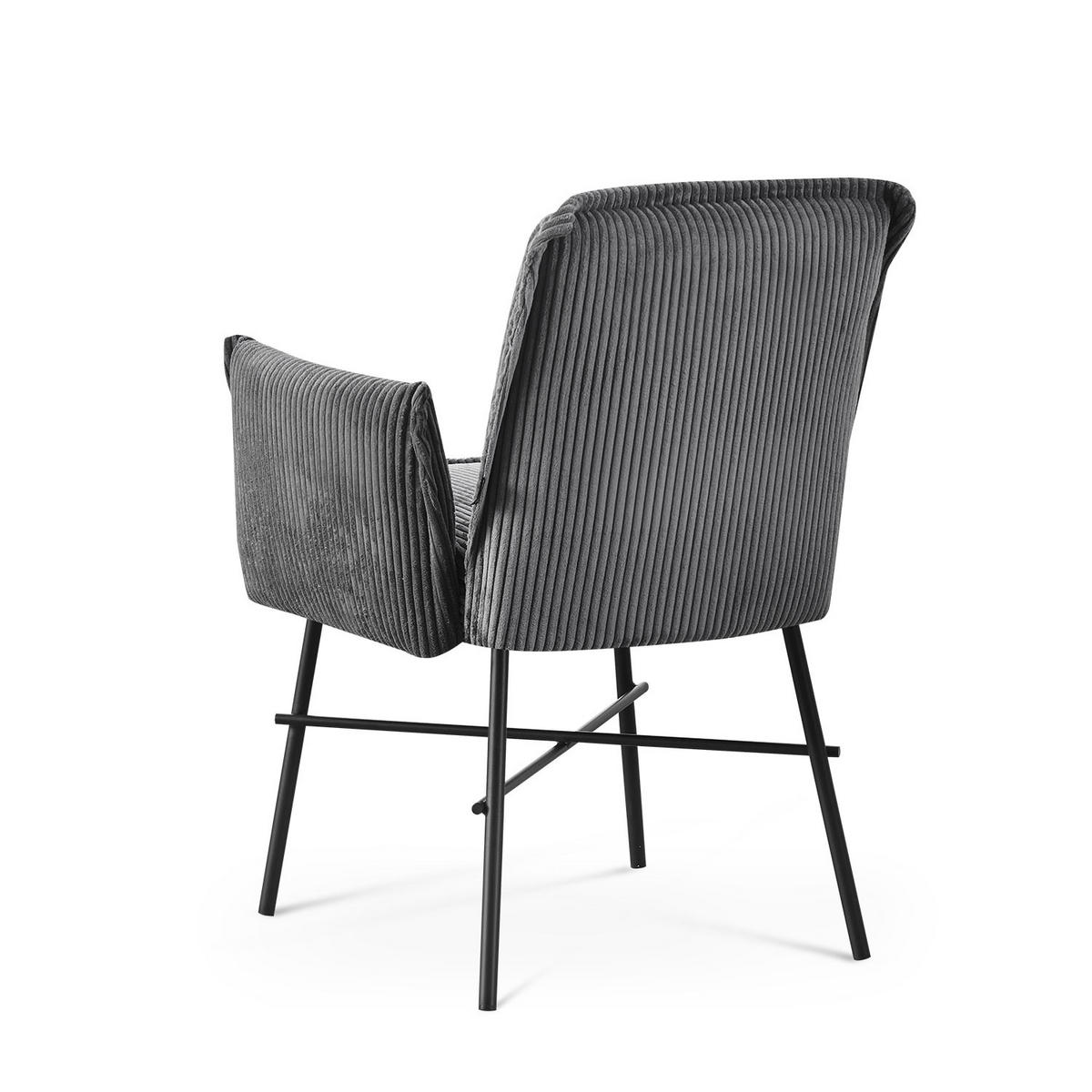 ARMLEHNSTUHL JÜRGEN Anthrazit - Anthrazit, Metall (63/84/63cm) - B&D Home