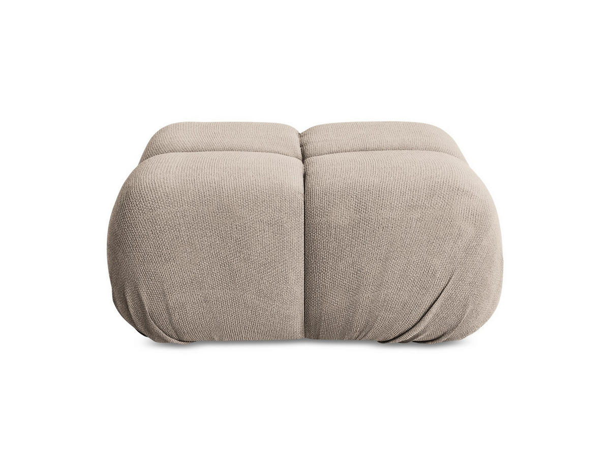 POUF Chenille Stoff Beige - Beige/Schwarz, Kunststoff/Textil (95/41/95cm) - Makamii