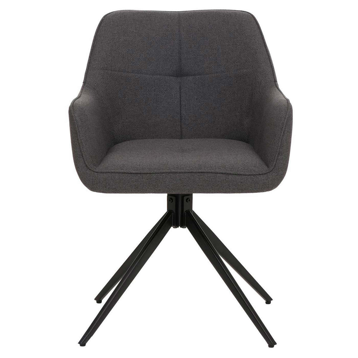 2ER-SET Esszimmerstuhl | HxBxT 80x53x59cm | Sitzhöhe 41cm | Stoff/Textil (270g/m²) | Grau | Küchenstuhl Armlehne - Grau, Textil (53/80/59cm) - CHEFGASTRO