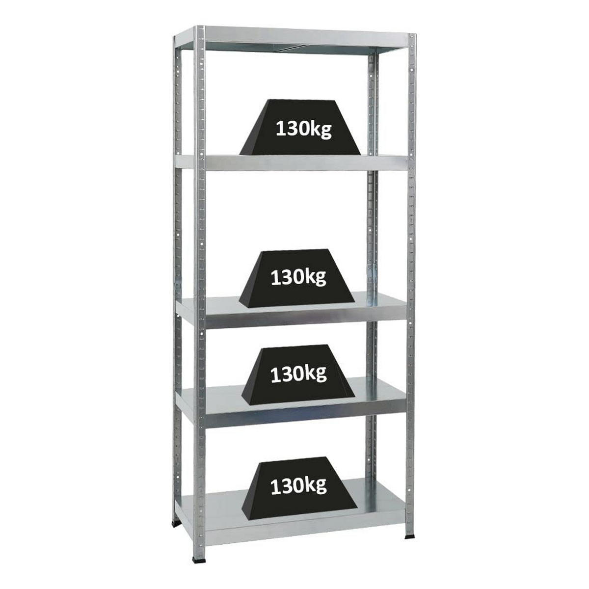 SCHWERLASTREGAL Steel Eagle 180x80x40 cm Fachlast 130 kg Verzinkt - Silberfarben, Metall (80/180/40cm) - PROREGAL