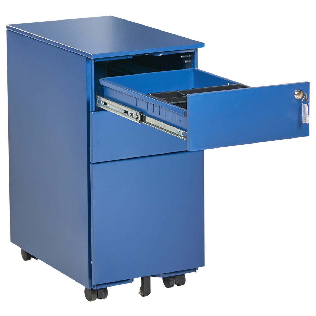 BÜROSCHRANK Metall Blau Bolsena - Blau, Metall (30/60/45cm) - Beliani