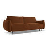 3-SITZER SOFA mit Schlaffunktion Samt Stoff Orange - Terracotta/Schwarz, Textil/Metall (230/86/105cm) - LaMiaSofa