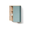 BADSCHRANK Marano Blau-Grau 50 x 75 cm mit Tür und offenen Fächern - Blaugrau/Sonoma Eiche, Holzwerkstoff (50/75/20cm) - Livinity®