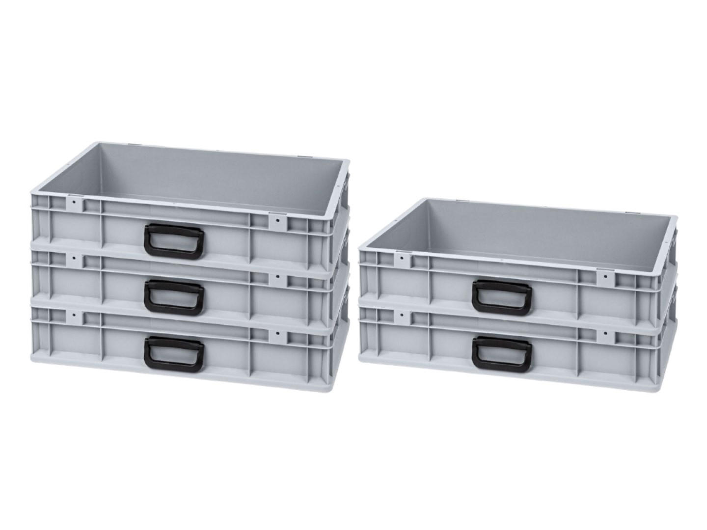 EUROBOX 5x Nextgen Portable Uno 12x40x60cm 23 Liter - Grau, Kunststoff (30/17/40cm) - PROREGAL