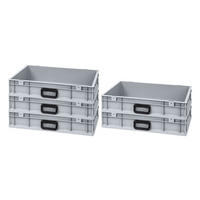 EUROBOX 5x Nextgen Portable Uno 12x40x60cm 23 Liter - Grau, Kunststoff (30/17/40cm) - PROREGAL