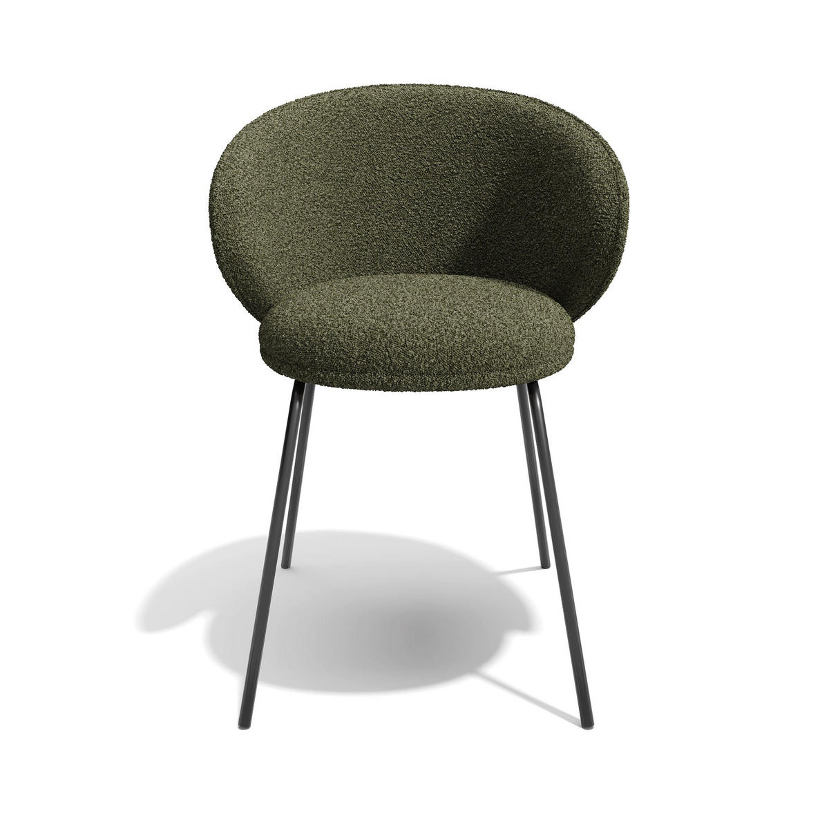 ESSZIMMERSTUHL Bouclé-Stoff Khakigrün 53.5cm - Grün, Textil (53.5/75/54cm) - Sia Home
