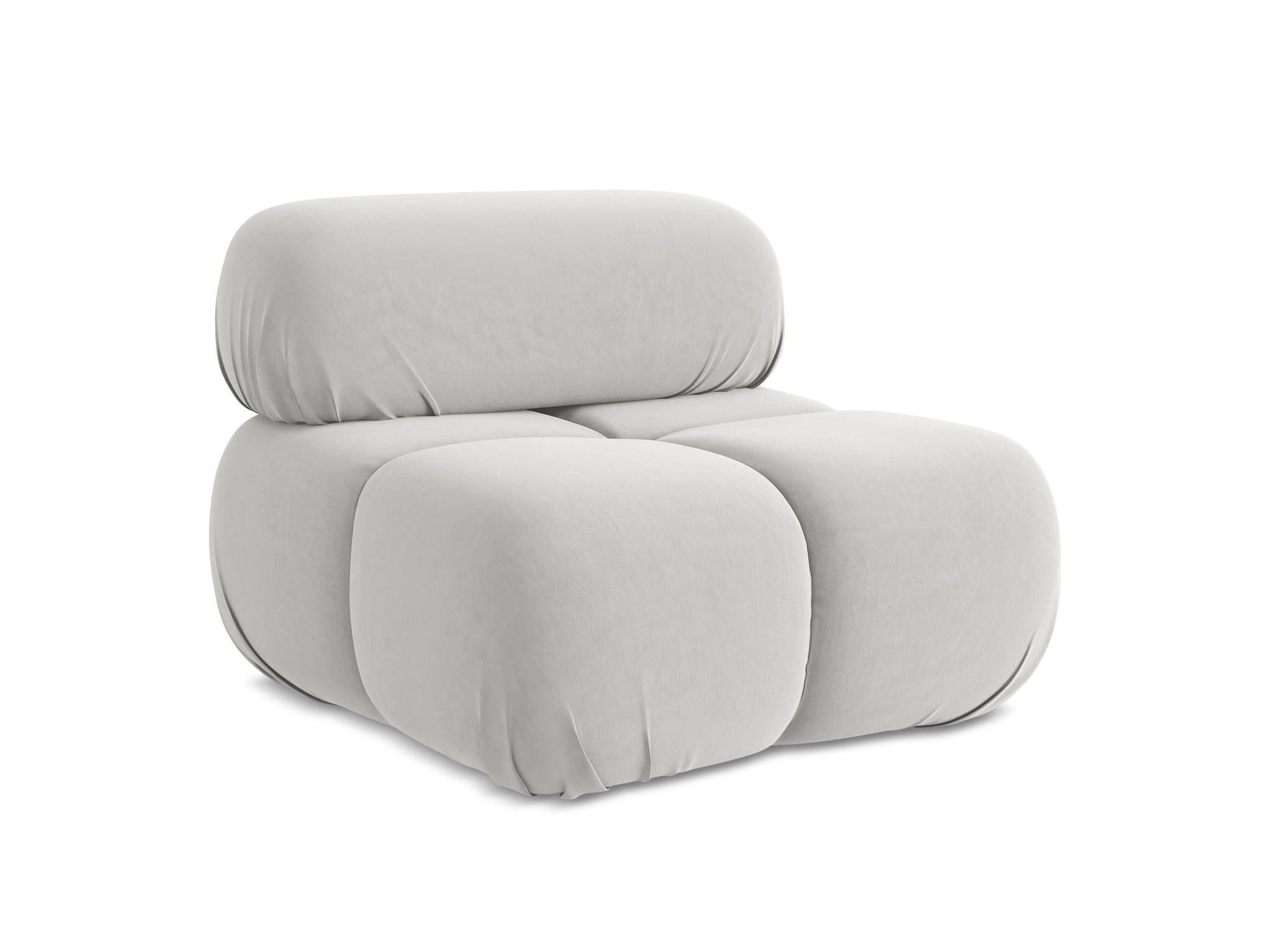 SESSEL Samt Stoff Grau - Silberfarben/Schwarz, Kunststoff/Textil (96/70/95cm) - Makamii