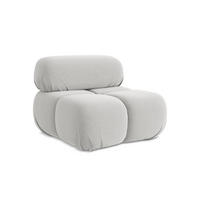 SESSEL Samt Stoff Grau - Silberfarben/Schwarz, Kunststoff/Textil (96/70/95cm) - Makamii