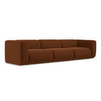 4-SITZER-SOFA Samt Stoff Orange - Terracotta/Schwarz, Kunststoff/Textil (319/70/89cm) - Makamii