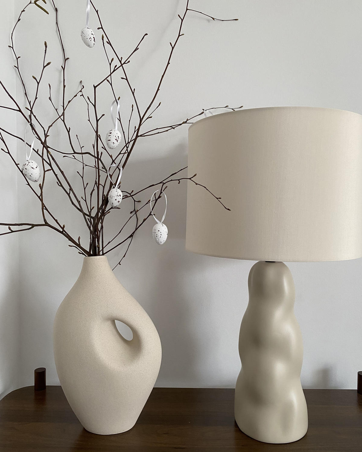 STOLNÍ LAMPA Béžová Vilar - béžová, keramika (30/30/51cm) - Beliani