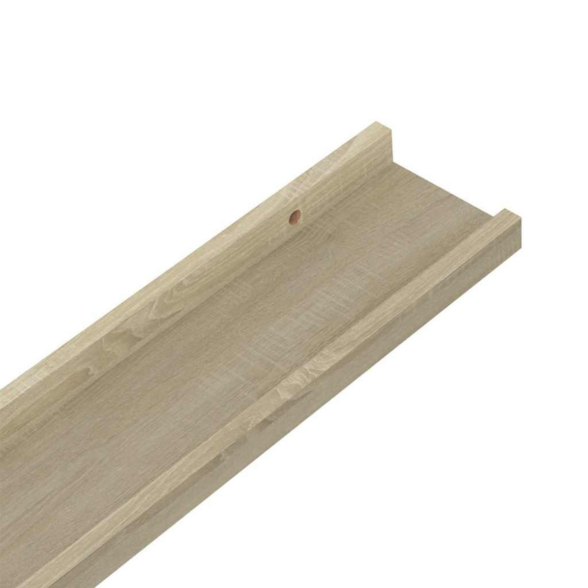 WANDREGALSET 2-teilig 60/9/3 cm aus MDF Sonoma-Eiche Max. Belastbarkeit 5 KG - Sonoma Eiche, Holzwerkstoff (60/3/9cm) - vidaXL