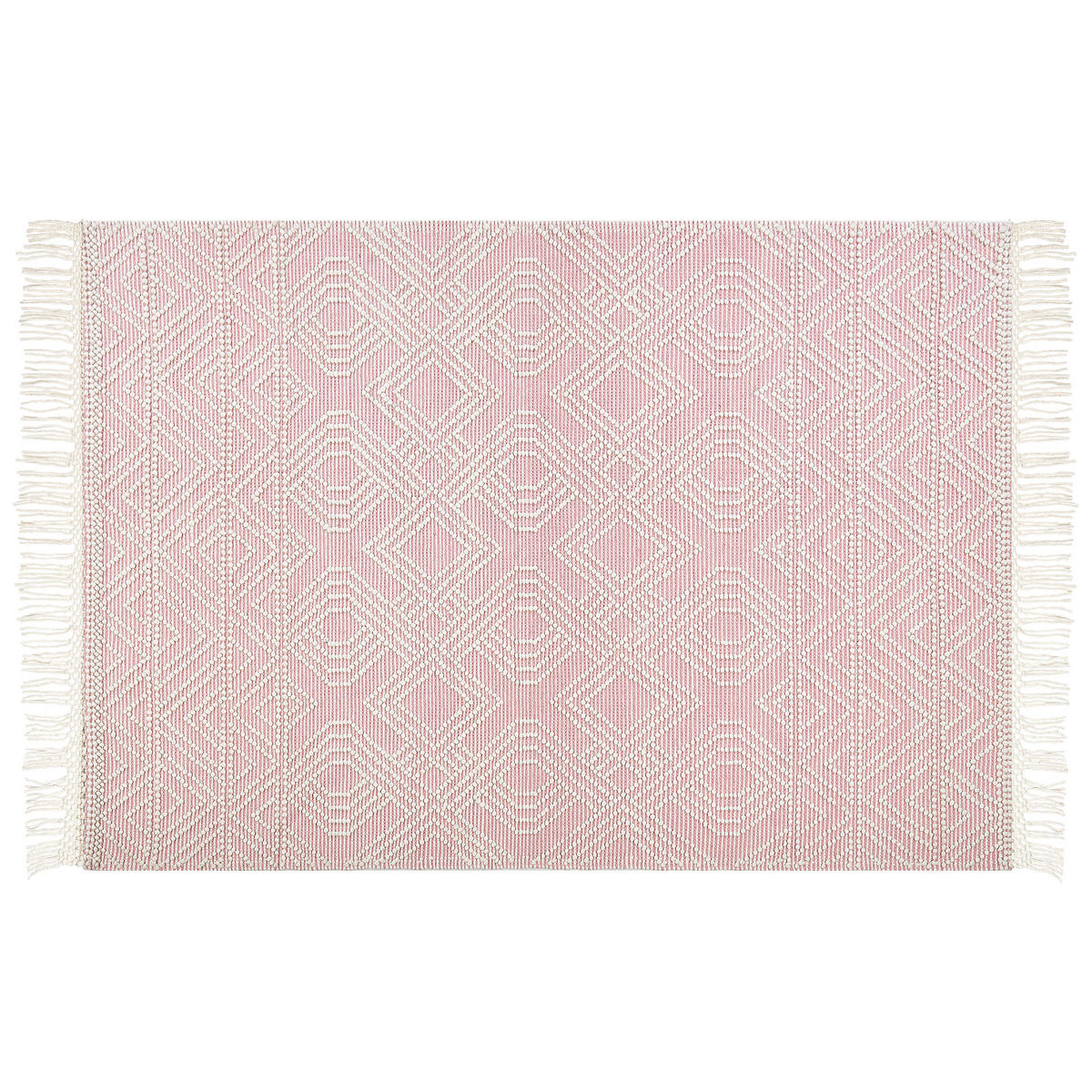 KURZFLOR-TEPPICH Adana 230/160 cm - Pink, Textil (160/230cm) - Beliani