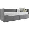 TAGESBETT Hermes 200x80/160cm Grau mit Lattenrost und Schubladen - Grau, Holzwerkstoff (160/200cm) - Interbeds
