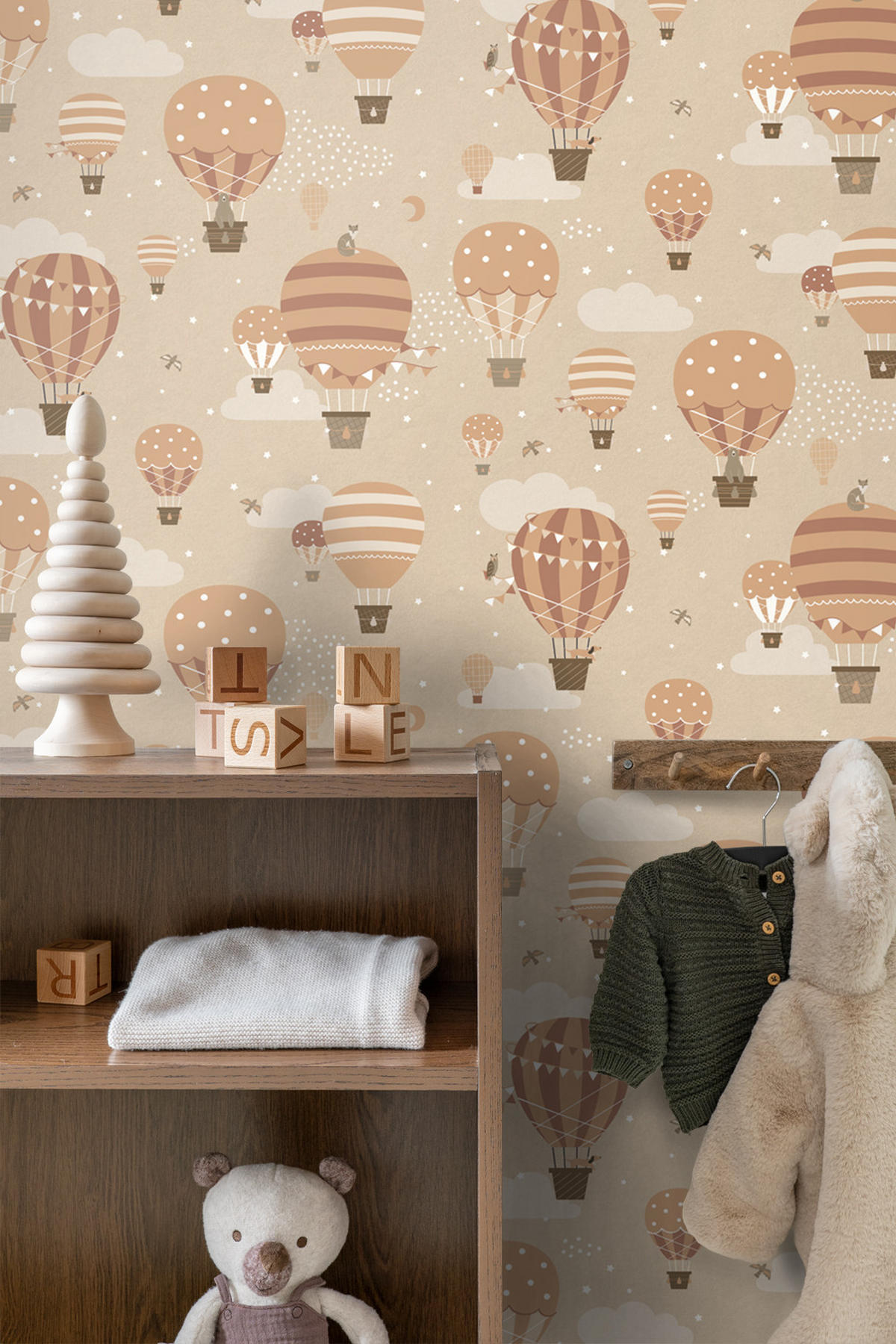 TAPETE Luftballons 53 cm x 10.05 m - Beige, Papier (53/0.1cm) - ESTAhome