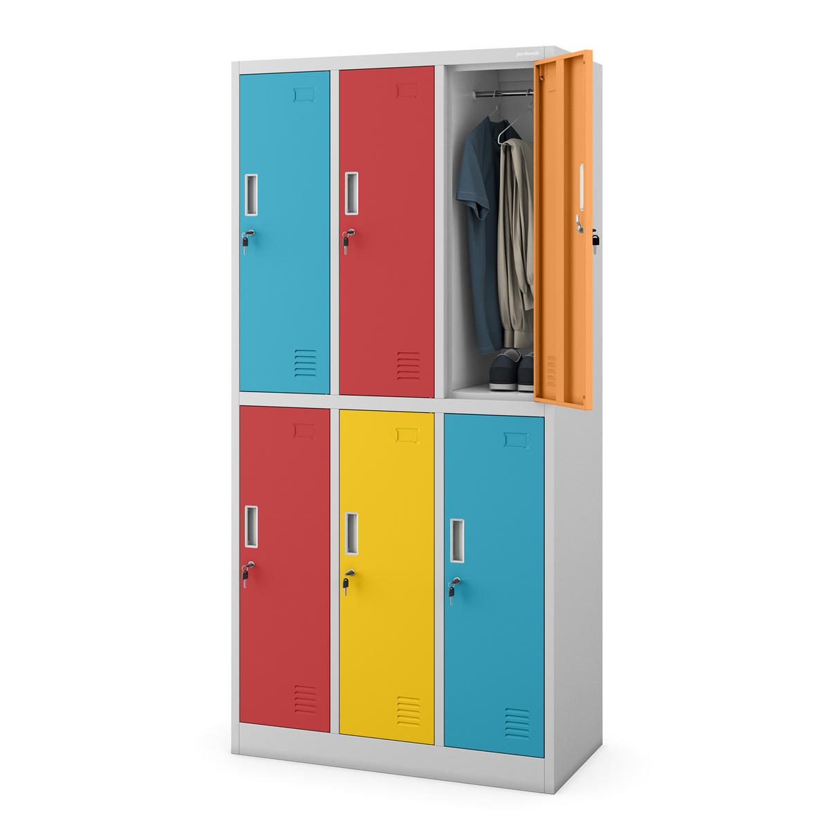 ARBEITSSCHUTZ-GARDEROBENSCHRANK IGOR 185x90x45 cm - Blau/Gelb, Metall (90/185/45cm) - Jan Nowak