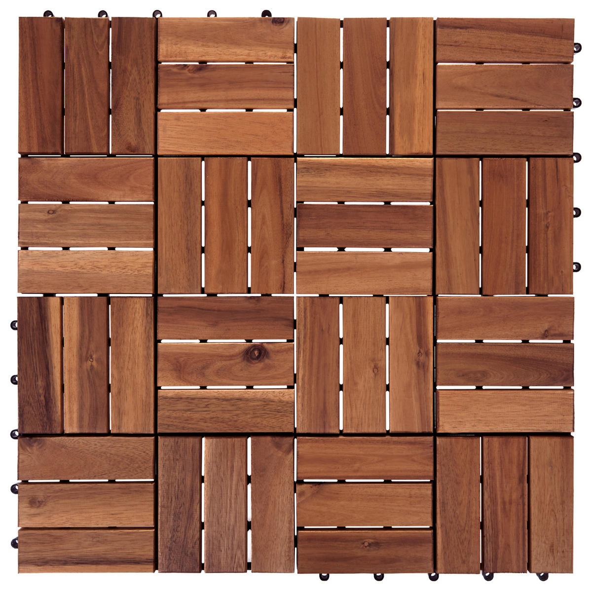 TERRASENFLIESEN 10 Stück Braun Acerenza - Braun, Holz (30/30cm) - Beliani