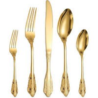 BESTECK Set 6 Teilig Edelstahl Besteckset Essbesteck für Haus Küche Restaurant Gold - Goldfarben, Metall