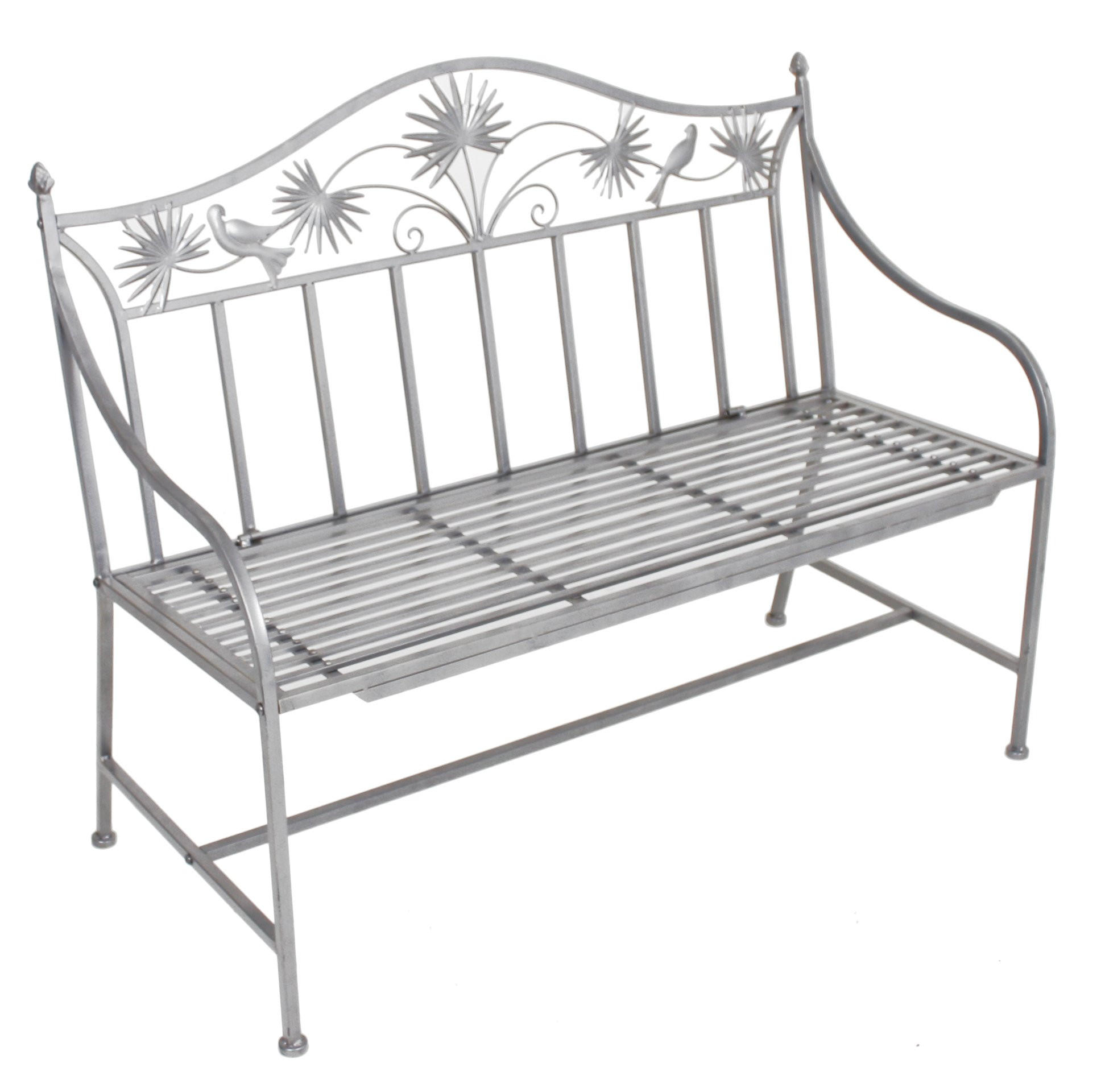 GARTENBANK Rafael Terrassenbank - Grau, Metall (111/84/52cm) - DELUKE