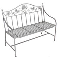 GARTENBANK Rafael Terrassenbank - Grau, Metall (111/84/52cm) - DELUKE