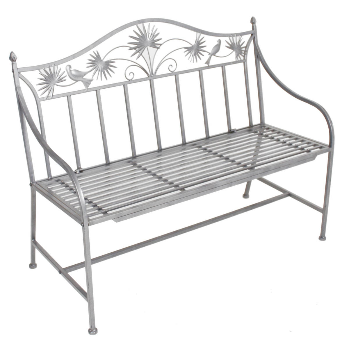 GARTENBANK Rafael Terrassenbank - Grau, Metall (111/84/52cm) - DELUKE