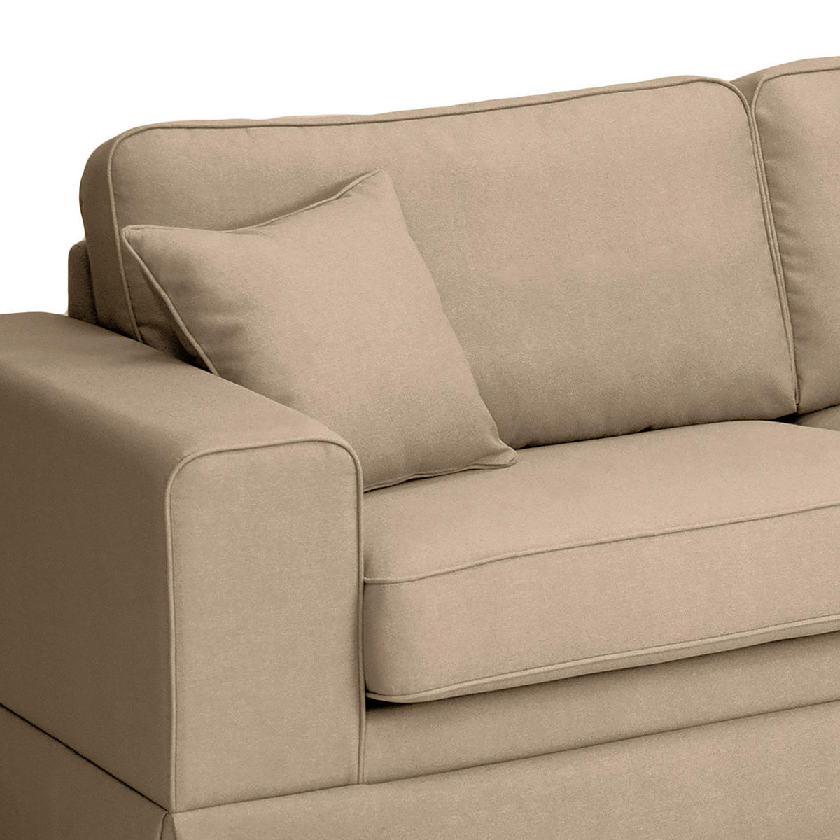 ECKSOFA mit Husse - Longchair, Webstoff - Hellbraun/Schwarz, Kunststoff/Textil (300/165cm) - home24