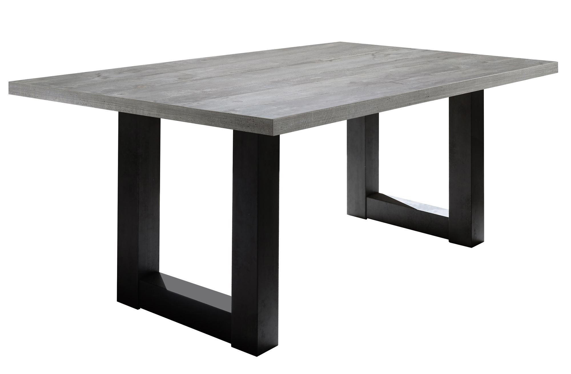 ESSZIMMERTISCH Eila 8 200 x 100 x 75 Esstisch Schwarzstahl/Beton - Hellgrau, Holz (200/100/75cm) - 58aufmkessel