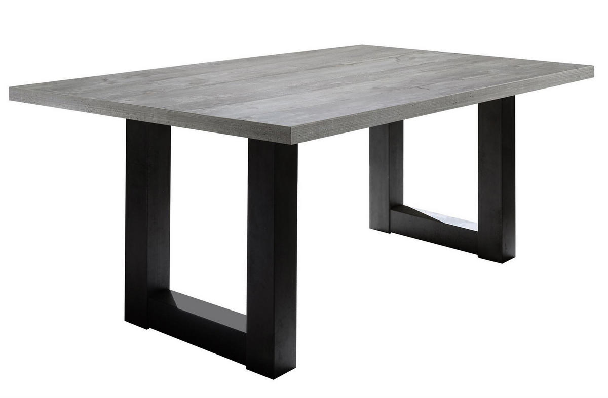 ESSZIMMERTISCH Eila 8 200 x 100 x 75 Esstisch Schwarzstahl/Beton - Hellgrau, Holz (200/100/75cm) - 58aufmkessel