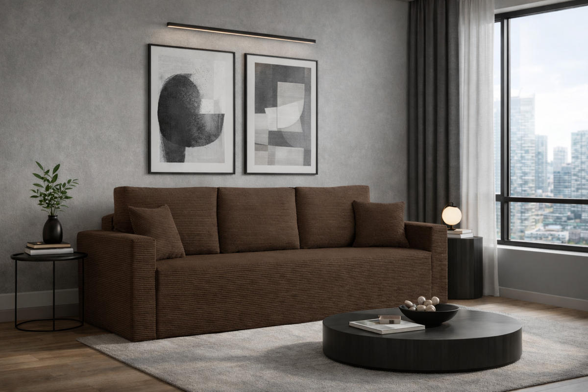 SCHLAFSOFA ZOOM Mit Bettkasten Stoff Zoom Braun - Braun, Holz/Textil (227/90/92cm) - Kaiser Möbel