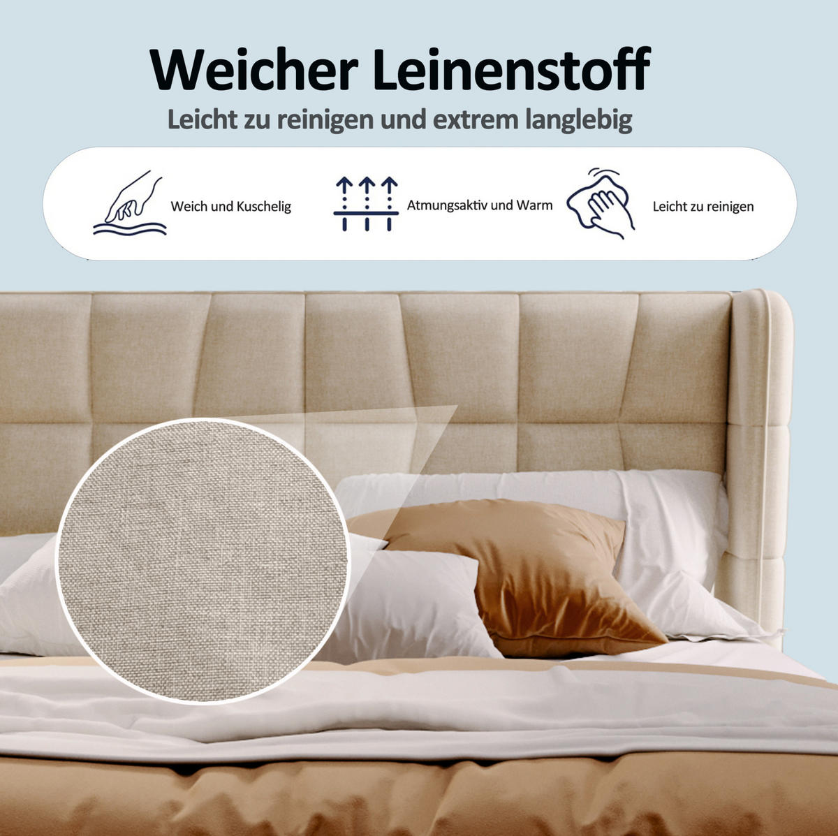 POLSTERBETT mit Stauraum und Lattenrost 180x200 cm Stoff Beige - Beige, Metall (180/200cm) - Meubliv