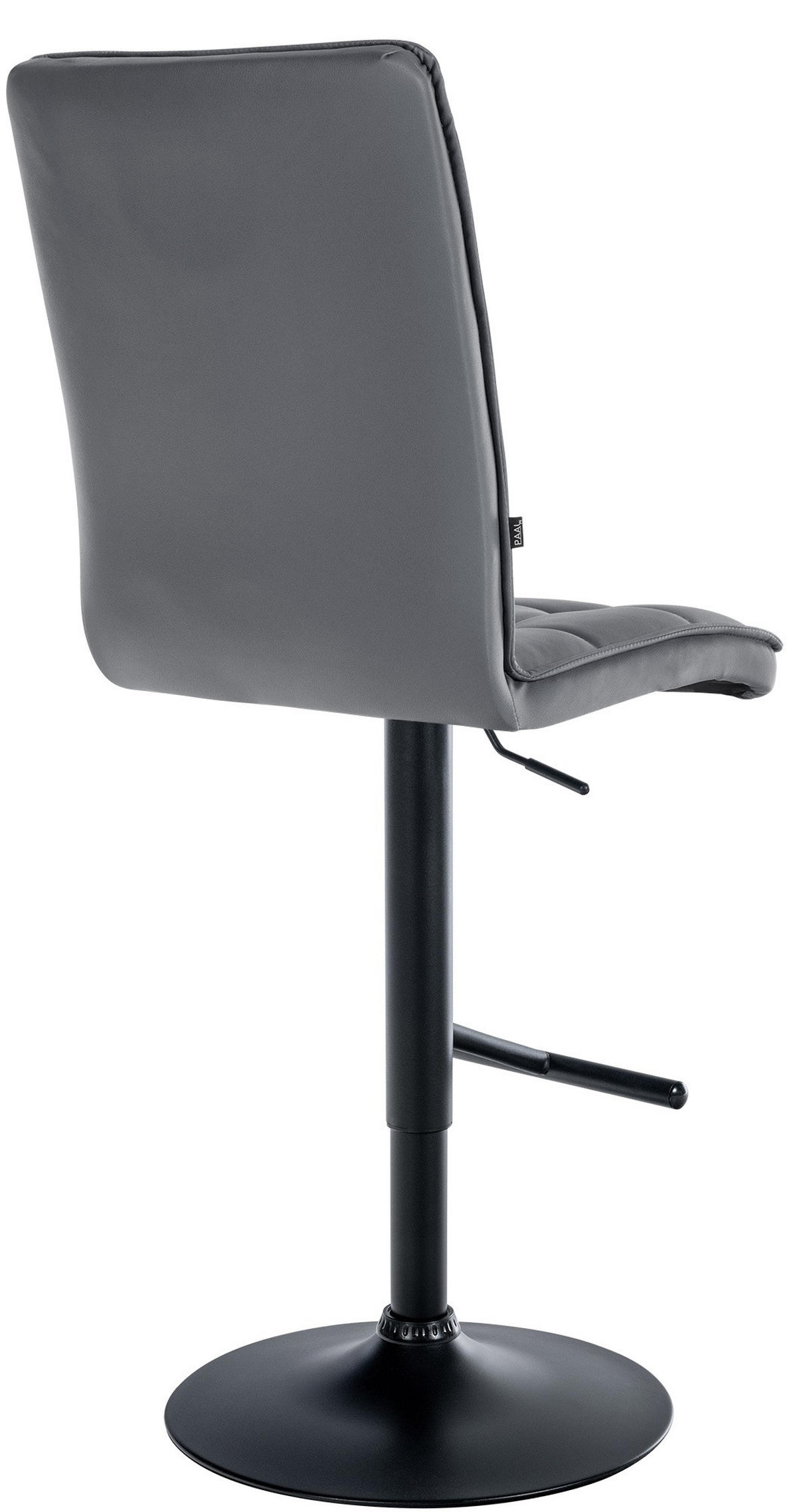 BARHOCKER Lederlook grau - Schwarz/Grau, Textil/Metall (45/112/54cm) - CLP