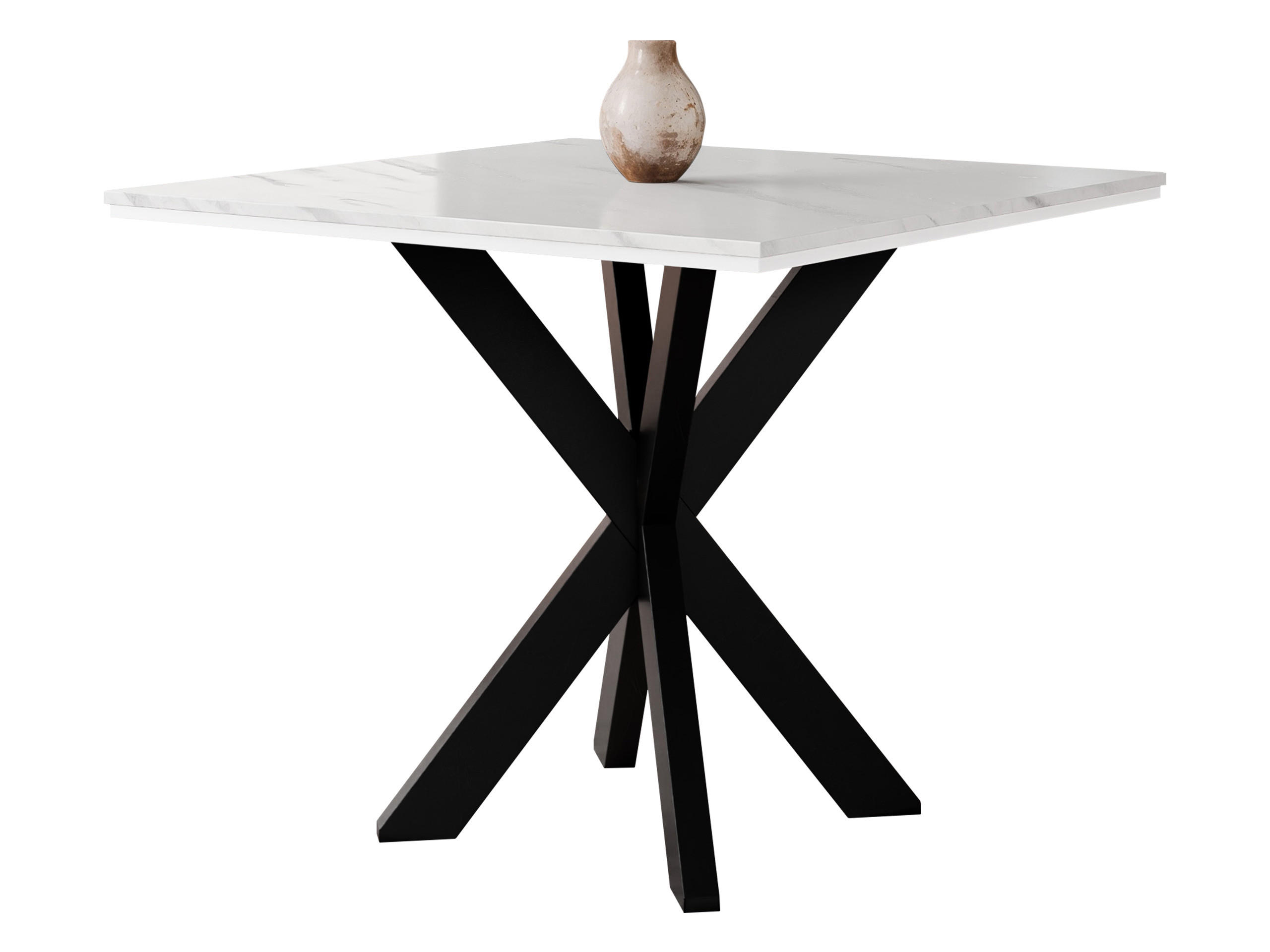 ESSTISCH Paro - Schwarz/Weiß, Holzwerkstoff/Metall (90/90/74cm) - MIRJAN24